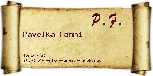 Pavelka Fanni névjegykártya
